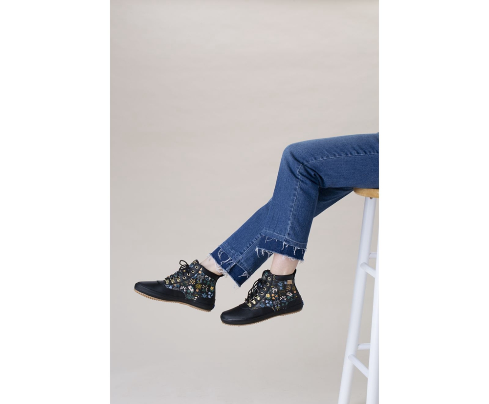 Keds Womens Boots Black - Rifle Paper Co. Scout Water-Resistant Canvas Wildflower - 589YBDSPK